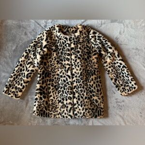 Forever 21 Women’s Faux Fur Leopard Print Coat - Tan/Black